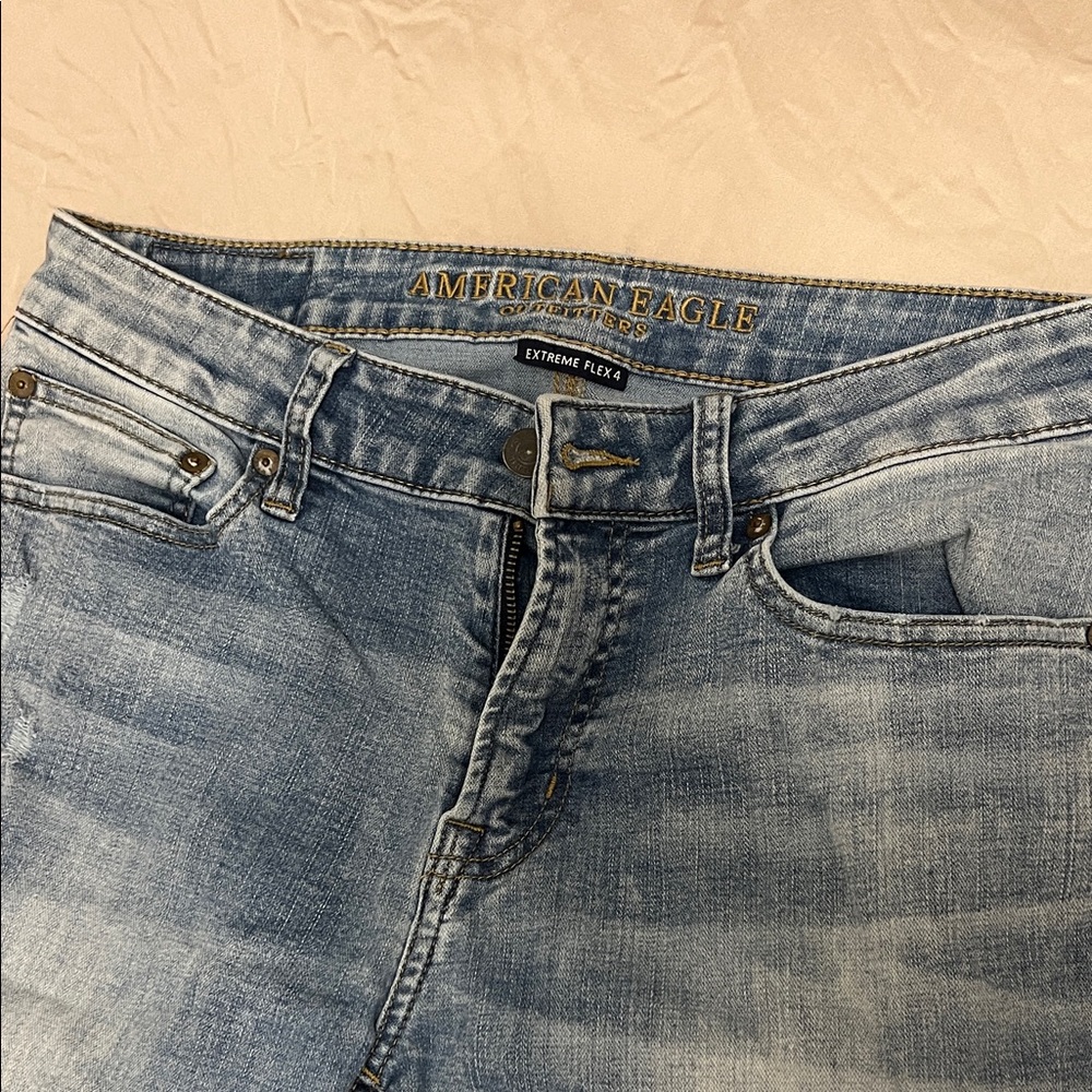 Stylish Blue Distressed Jeans